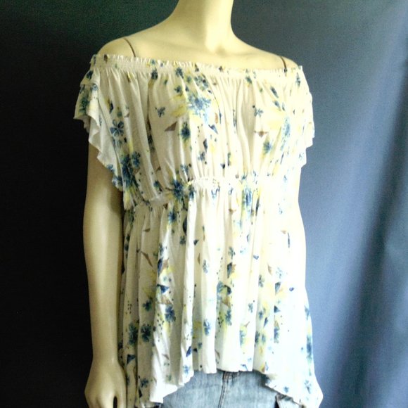 We The Free Sam Off The Shoulder Floral Top L - Picture 5 of 8